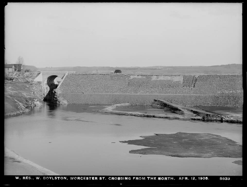 Photo of the causeway before filling 