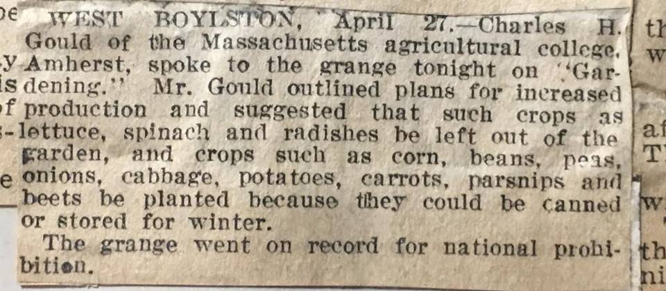 Newspaper article about wartime agriculture