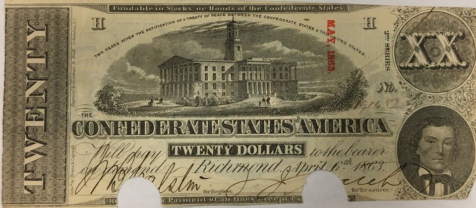 Currency, photograpg of civil war currency 