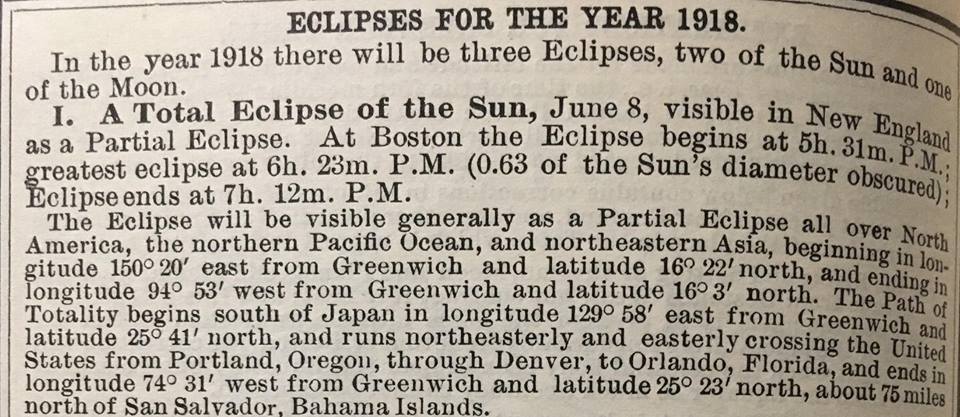 Newspaper clipping of the eclipse