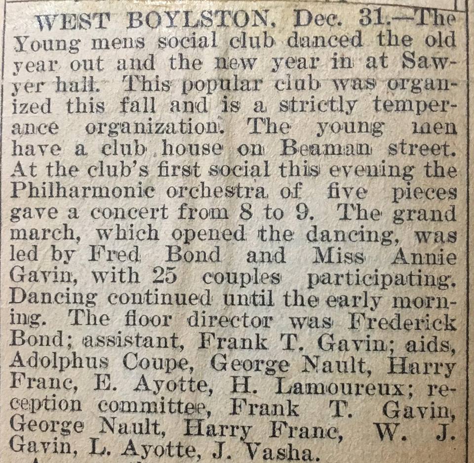 Newspaper clipping about New Years Noise