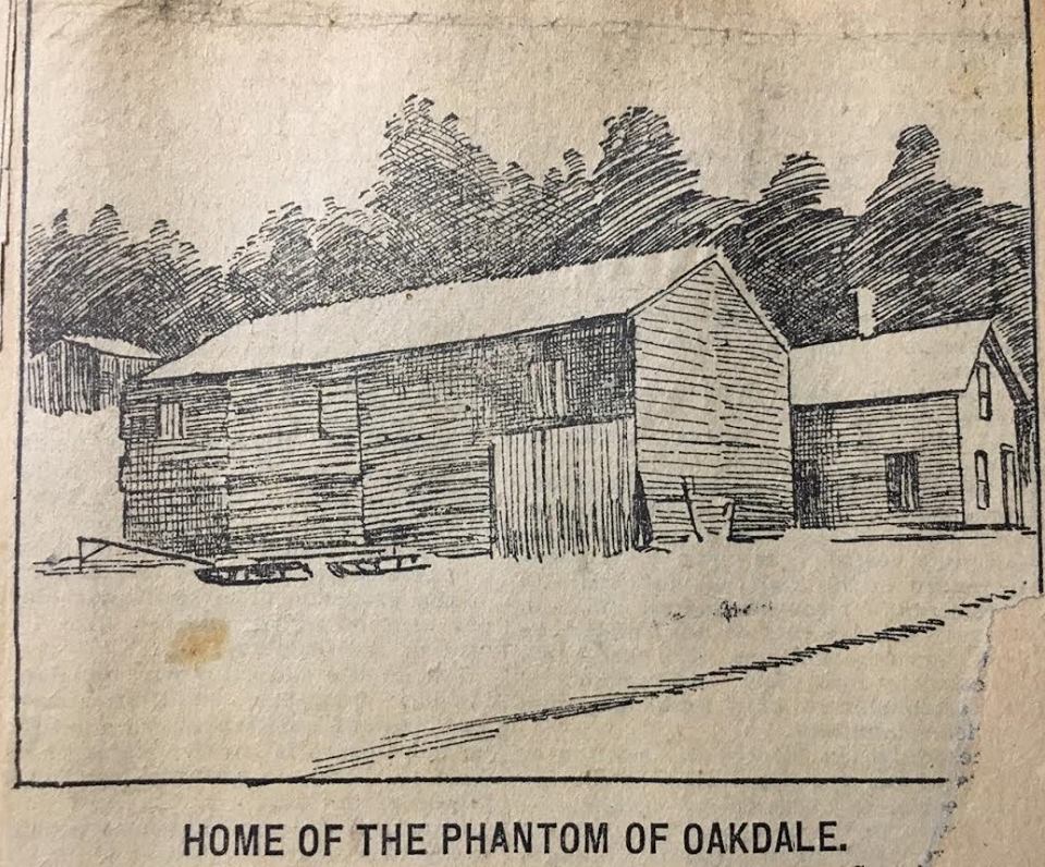 Oakdale hauntings, photograph from newspaper