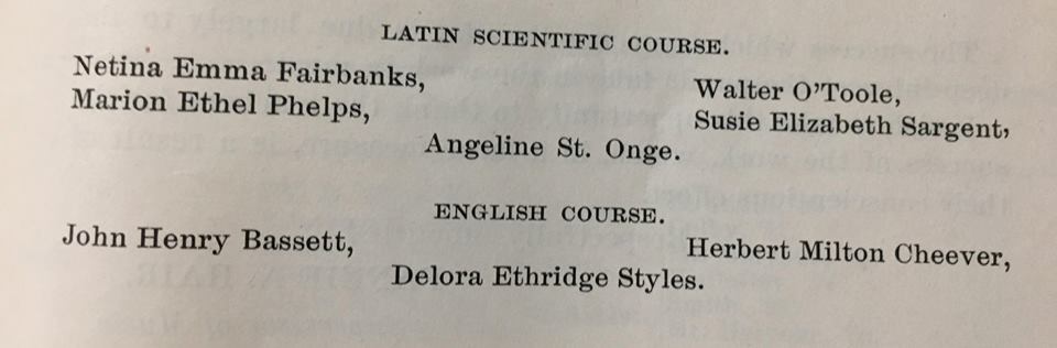 School Committee list from 1899