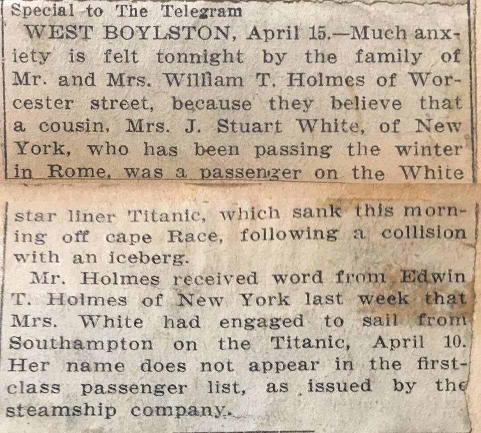 Titanic, news article (1)