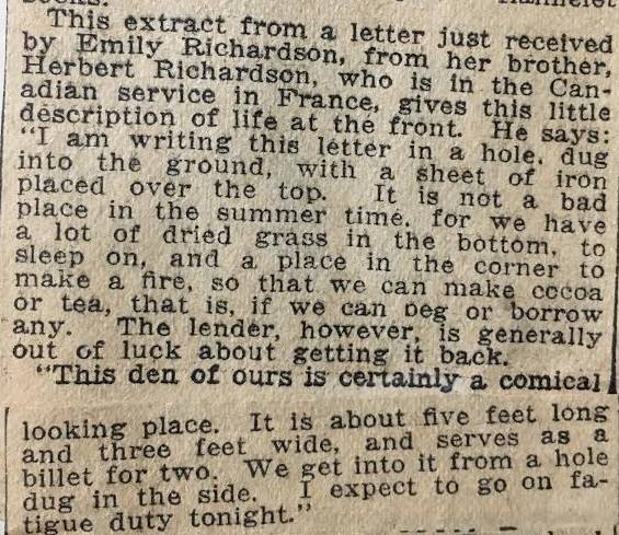 WWI, newspaper article 