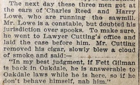 oakdale hauntings, article from newspaper photograph 