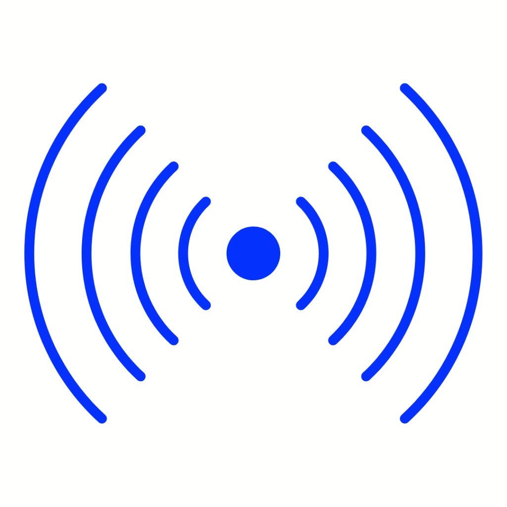 Blue broadcast signal symbol