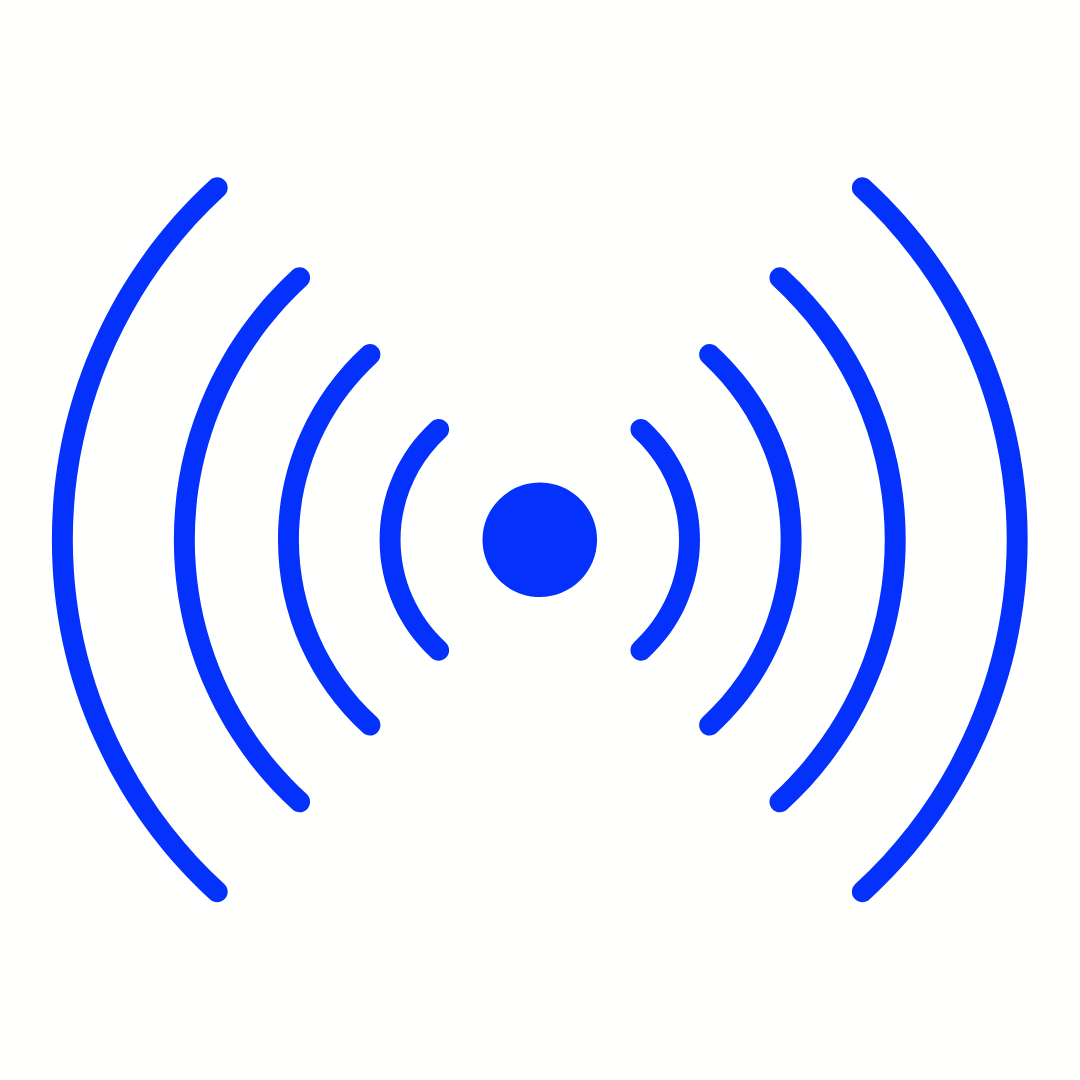 Blue broadcast signal symbol