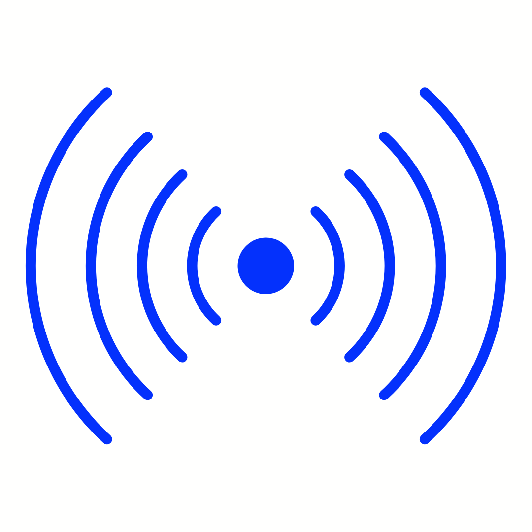 Image of broadcast signal, blue color