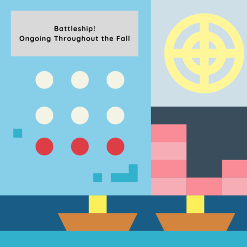 A simple illustration of the game Battleship.