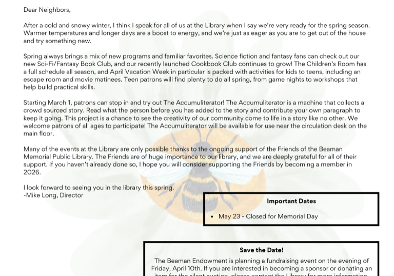 Beaman Browser Spring 2026