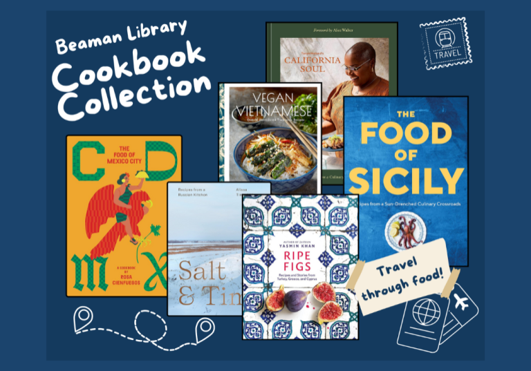 A photo collage featuring the covers of 6 different international cookbooks.