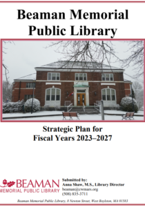 Image of Beaman Memorial Public Library's strategic plan. Image of Beaman Library